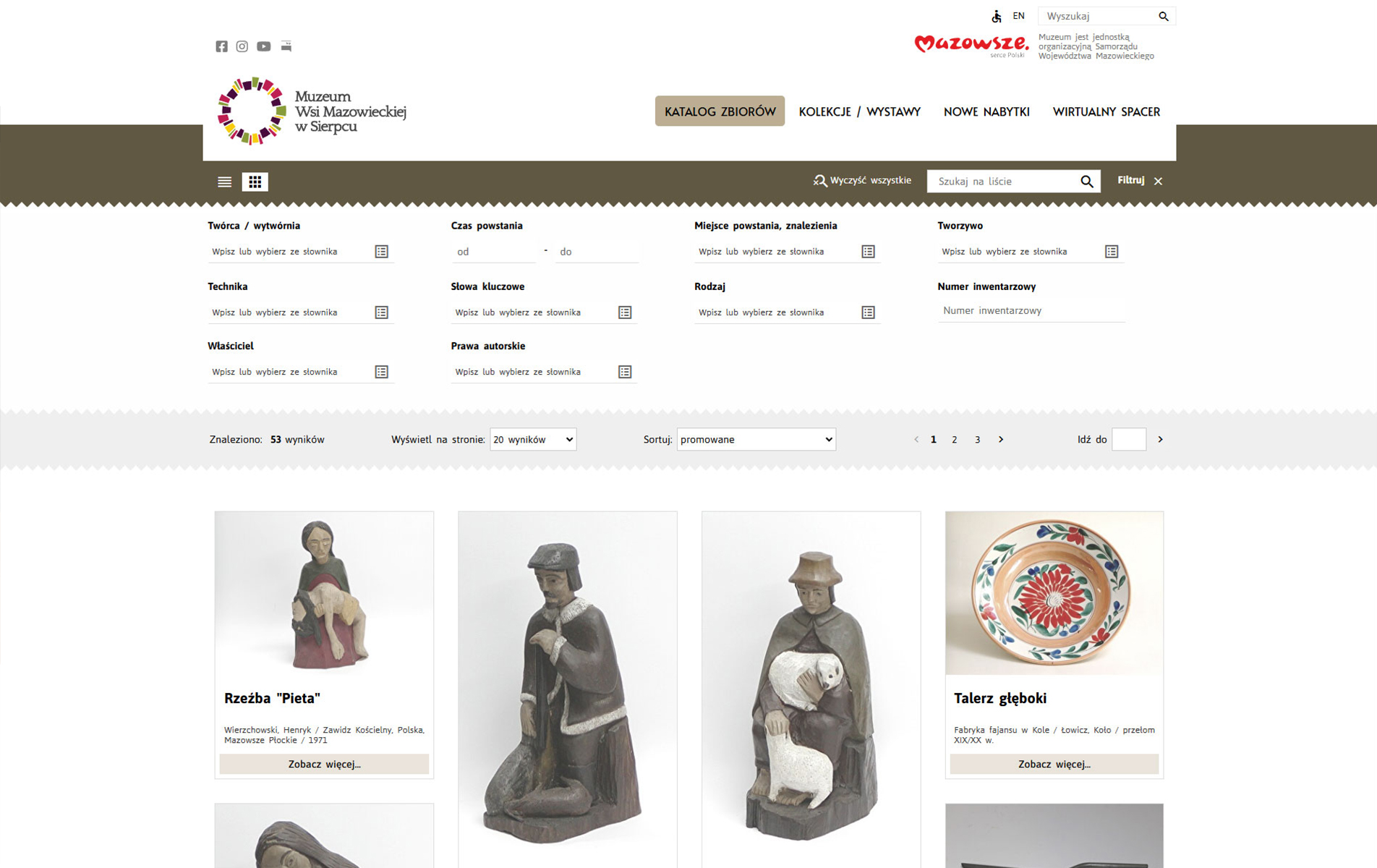 Muzeum Wsi Mazowieckiej w Sierpcu - katalog zbiorów